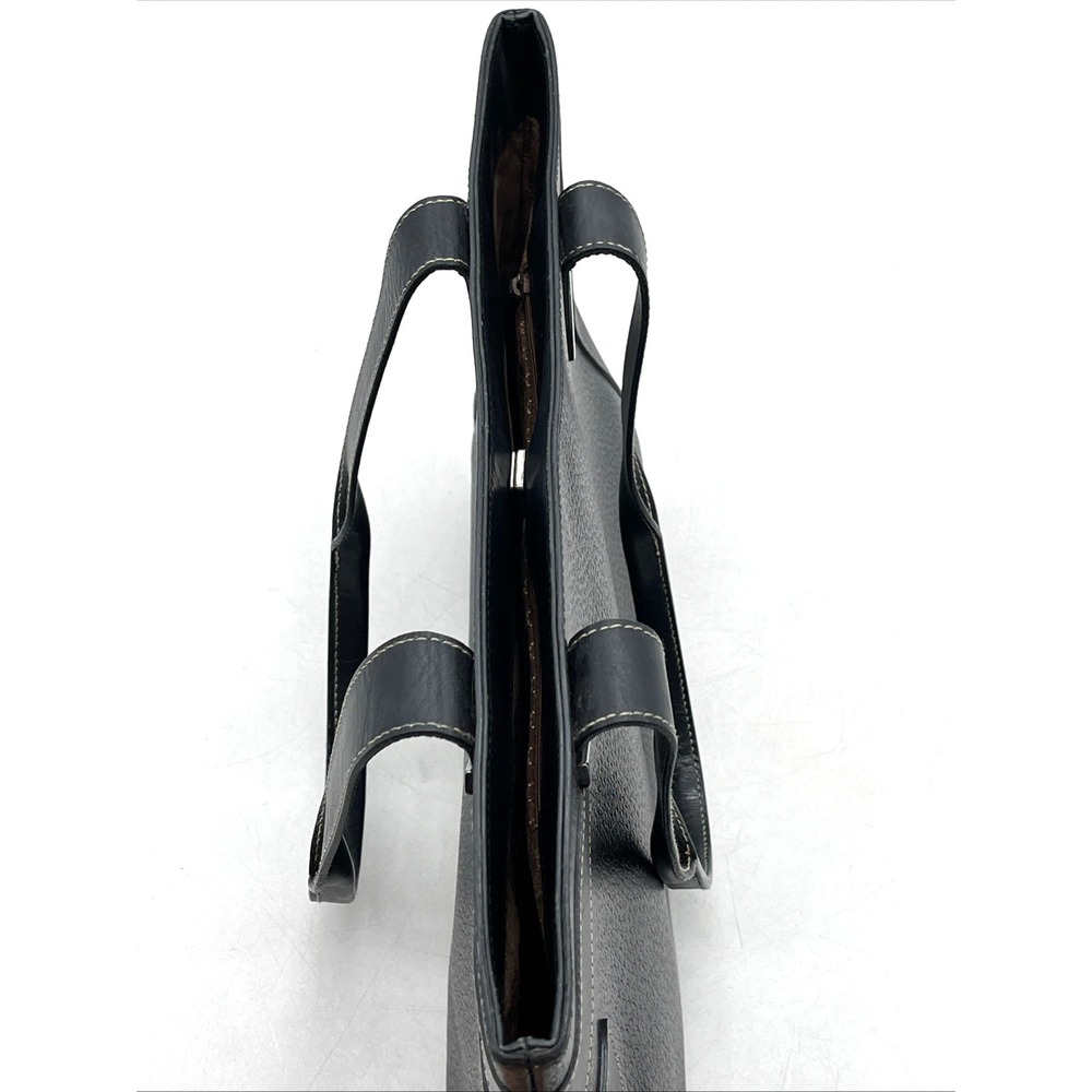 Authentic Gucci Pebbled Leather Tote Shoulder Bag Black GG Lining - Picture 14 of 16